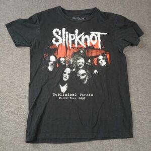 Slipknot Subliminal Verses World Tour 2005 Graphic T-Shirt Men's Sm Black Cotton